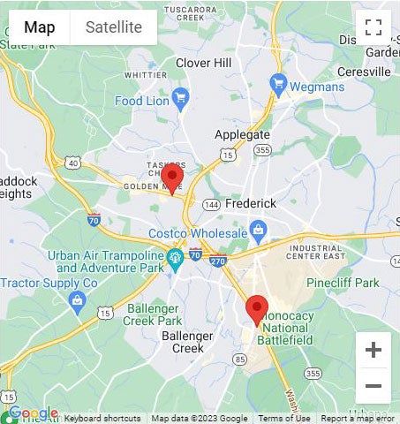 Google Map | DARCARS Used Car & Service Center of Frederick in Frederick MD