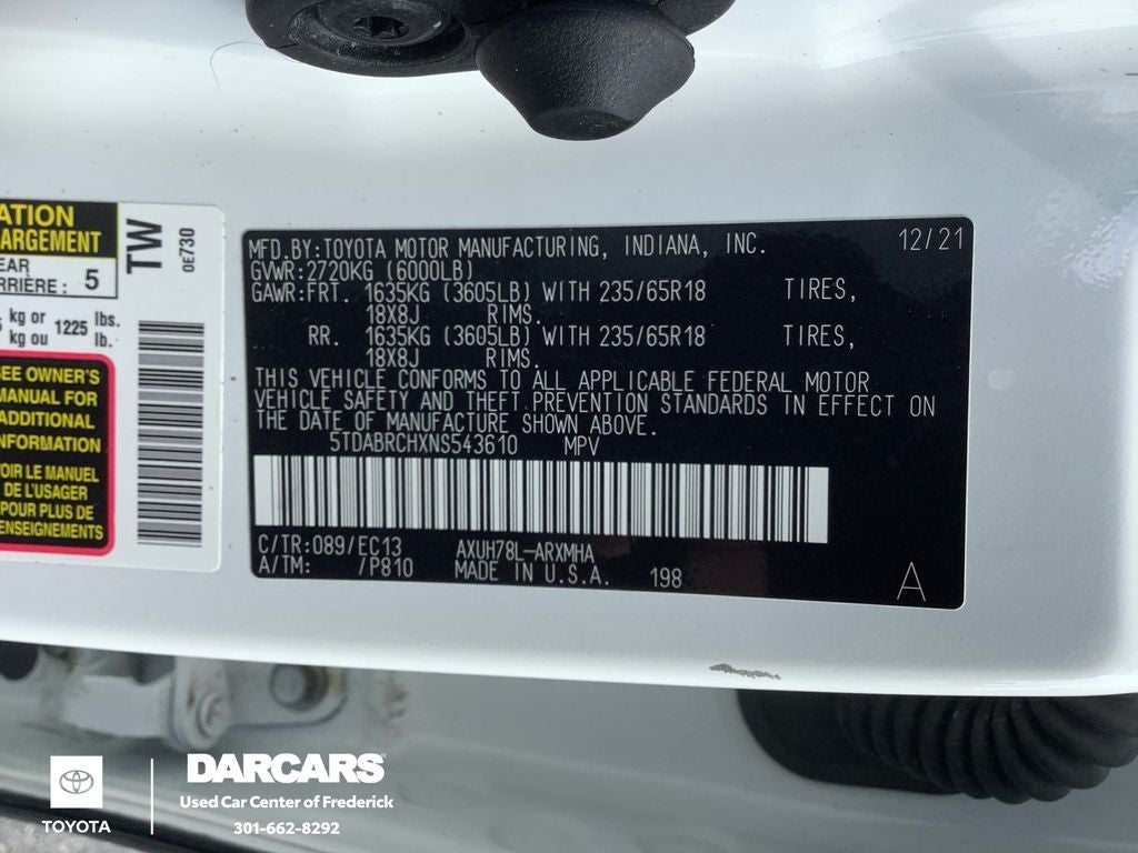 2022 Toyota Highlander Hybrid Bronze Edition