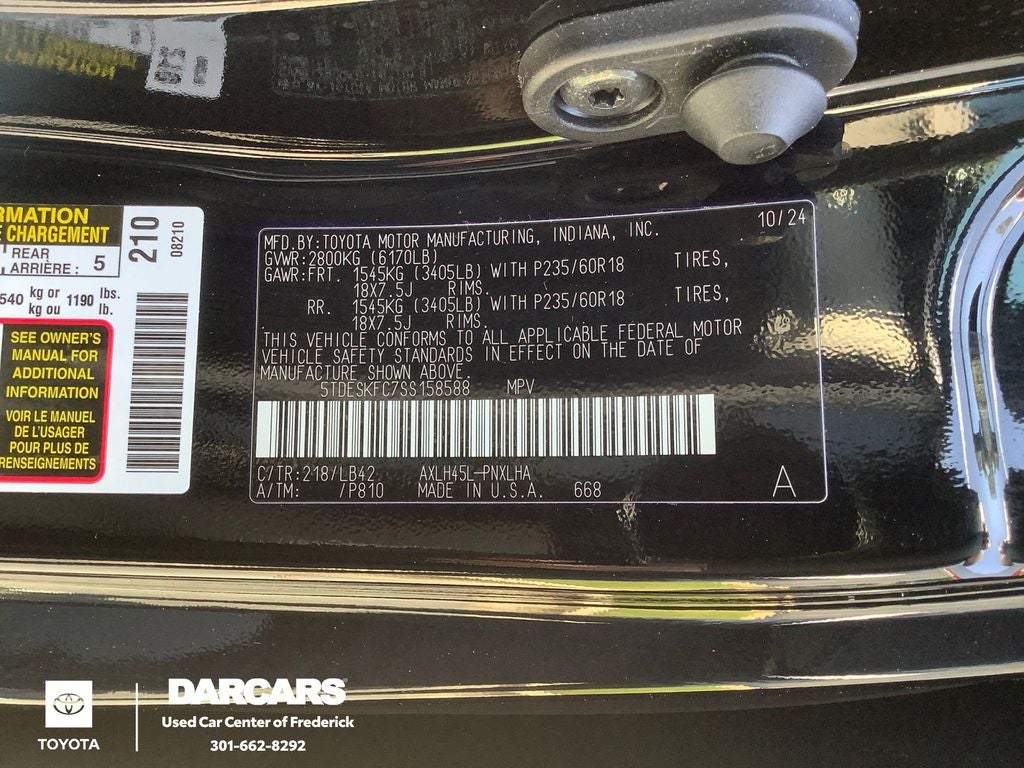 2025 Toyota Sienna Platinum 7 Passenger